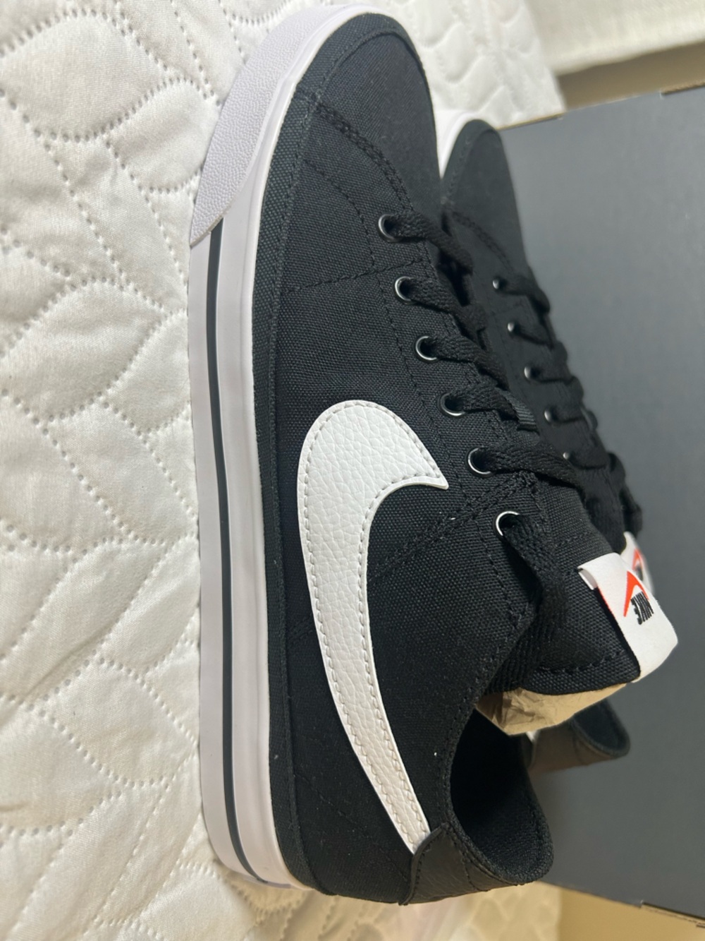 Nike Court Legacy Canvas Black White CZ0294-001 Women's 9.5 / Men's 8 - Like New - Picture 5 of 11